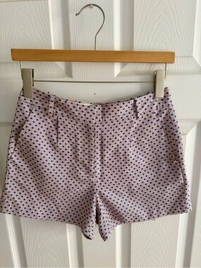 J. Crew Light Pink Shorts with Blue Polka Dots